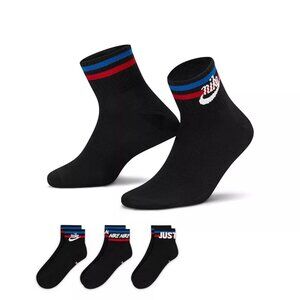Nike Men's 3-Pack Retro Stripes Everyday Essential Ankle Socks